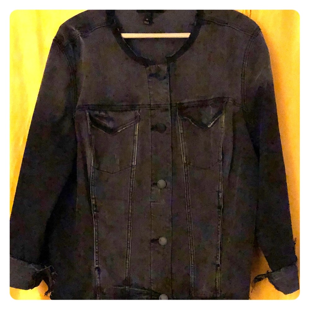LaneBryant - Distressed Black Denim Jacket